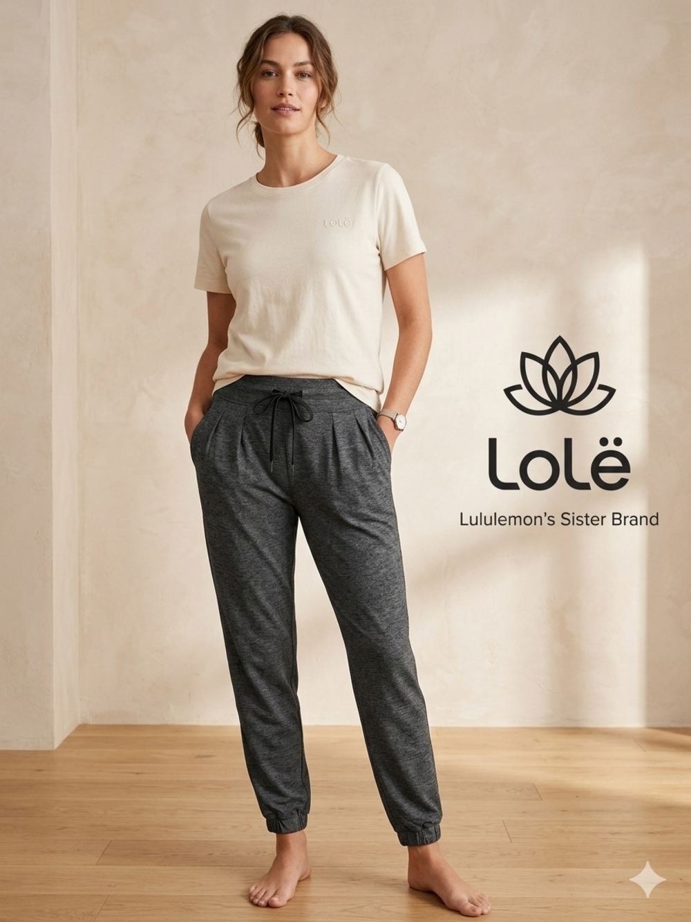 Lolë Women's Dark Gray Drawstring Jogger Pants